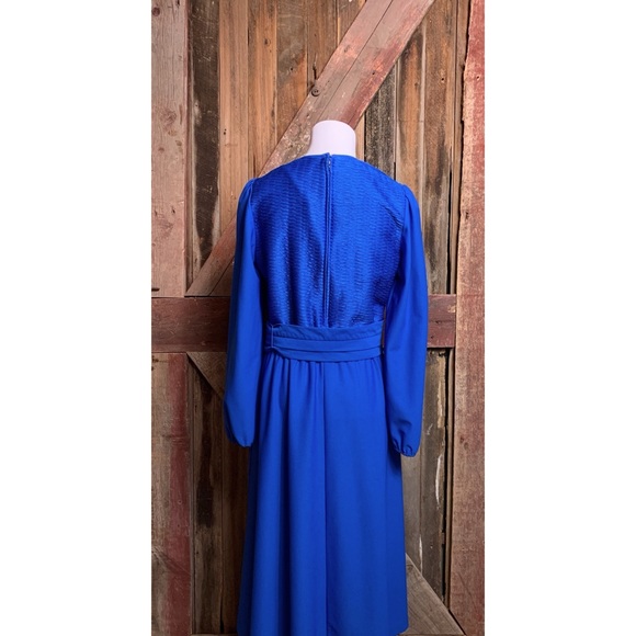 Vintage 80's Cobalt Blue Dress - Picture 2 of 2